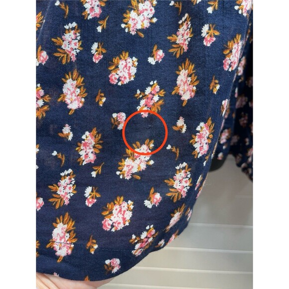 Dip Womens Floral Blouse 100% Organic Cotton Floral Womens XL Cottagecore Boho - Picture 5 of 10